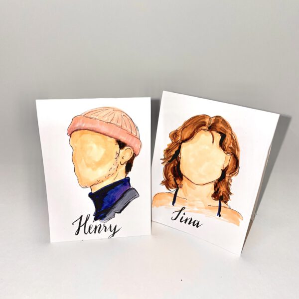 Elegante Sitzplatzkarte Braut und Bräutigam