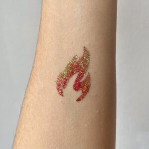 Glitzertattoo Flamme
