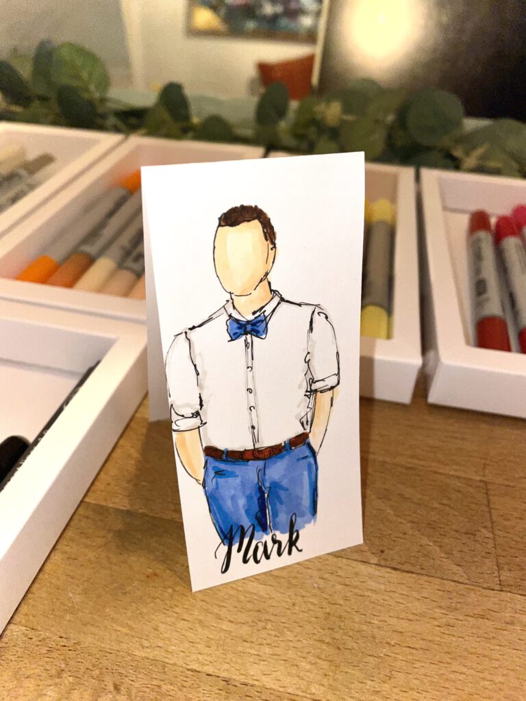 Personalisierte Platzkarte für Gäste