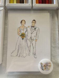 Brautpaar wird gezeichnet