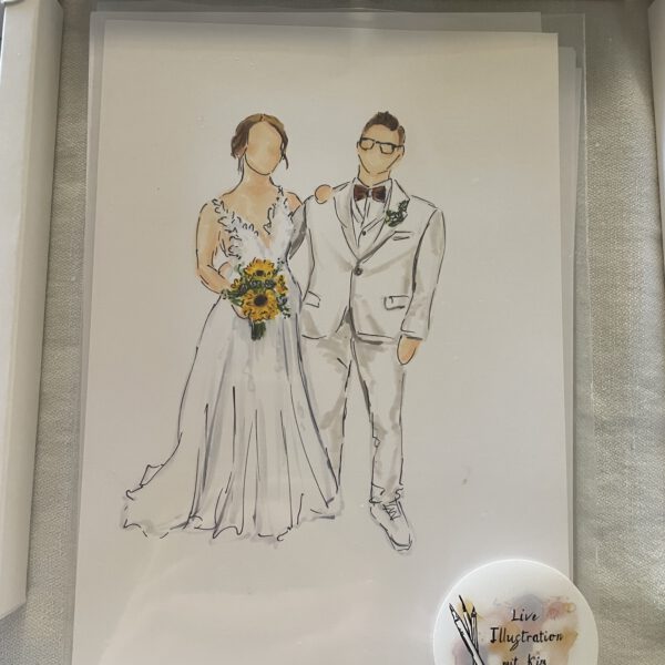 Brautpaar wird gezeichnet
