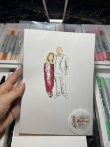 Künstler zeichnet Gäste live