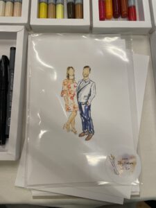 Künstler zeichnet Gäste live