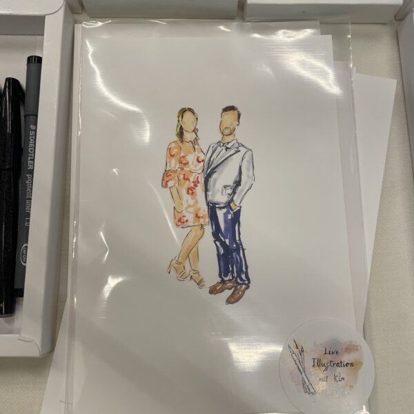 Künstler zeichnet Gäste live